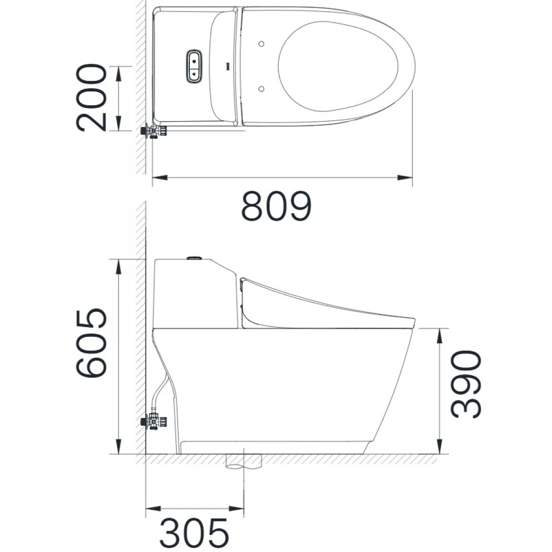 Bản vẽ kích thước bồn cầu 1 khối INAX AC-1032VN