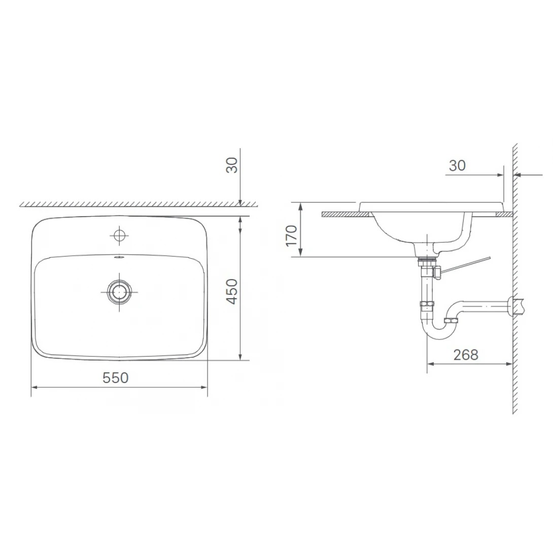Bản vẽ kĩ thuật chậu rửa dương bàn Inax AL-2398V