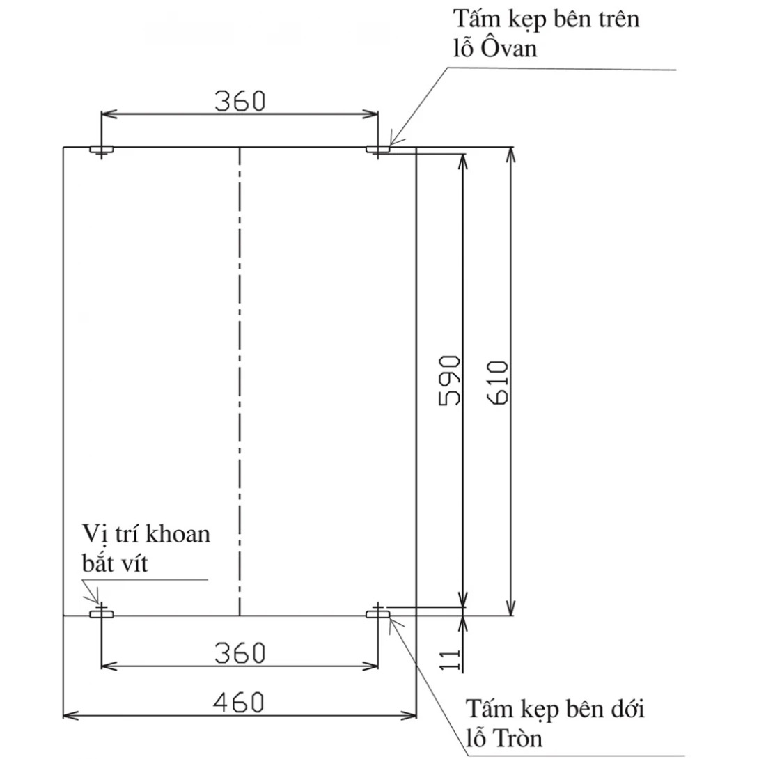 Bản vẽ kĩ thuật gương phòng tắm IANX KF-4560VA