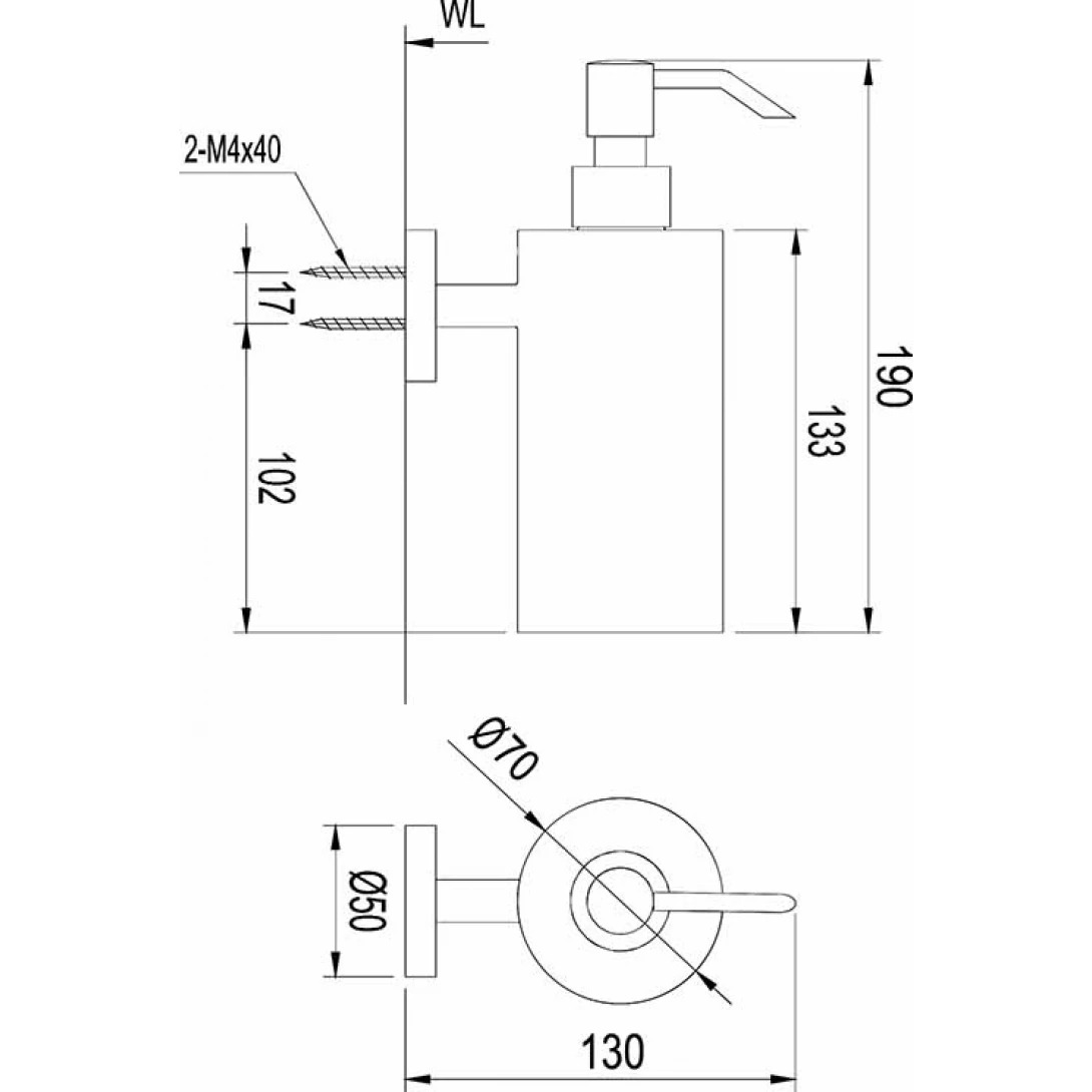 Bản vẽ kĩ thuật hộp xà phòng nước INAX KFV-25AY