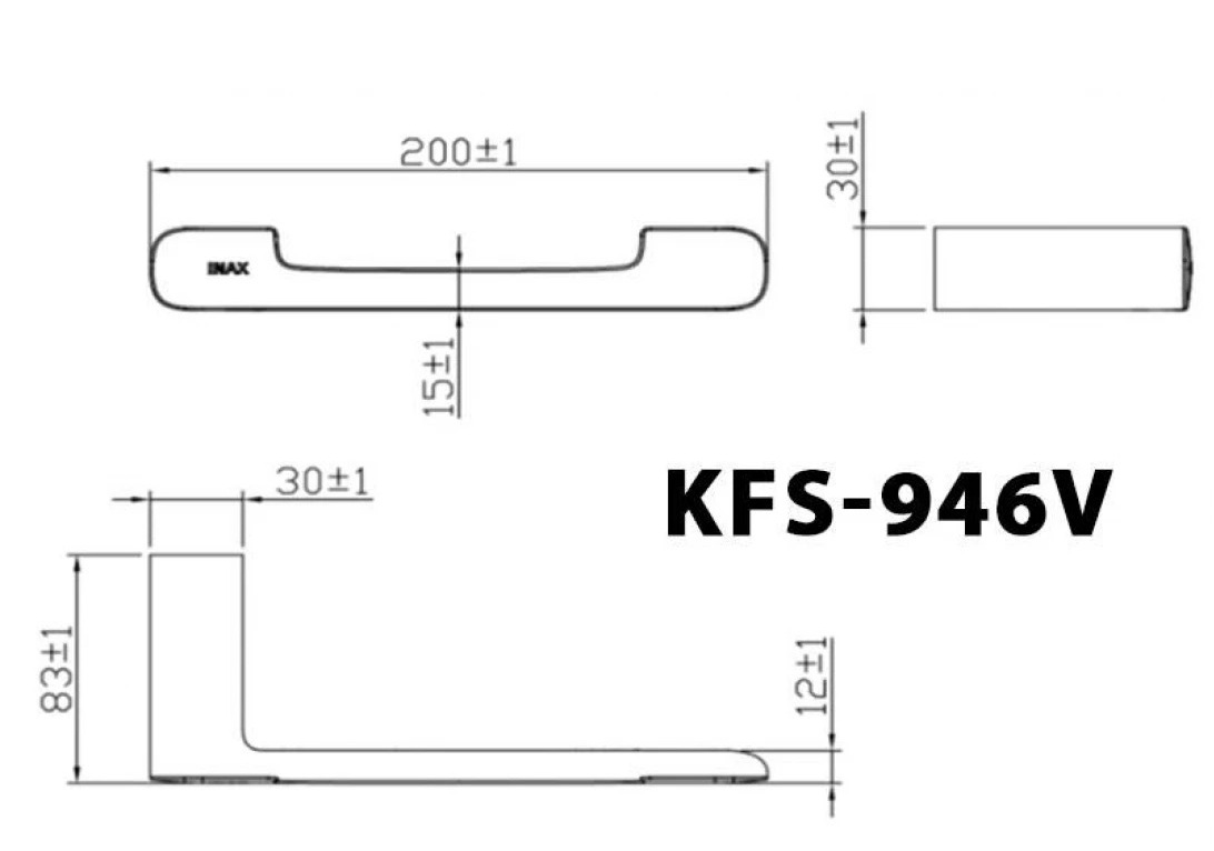 Bản vẽ kích thước móc giấy vệ sinh INAX KFS-946V