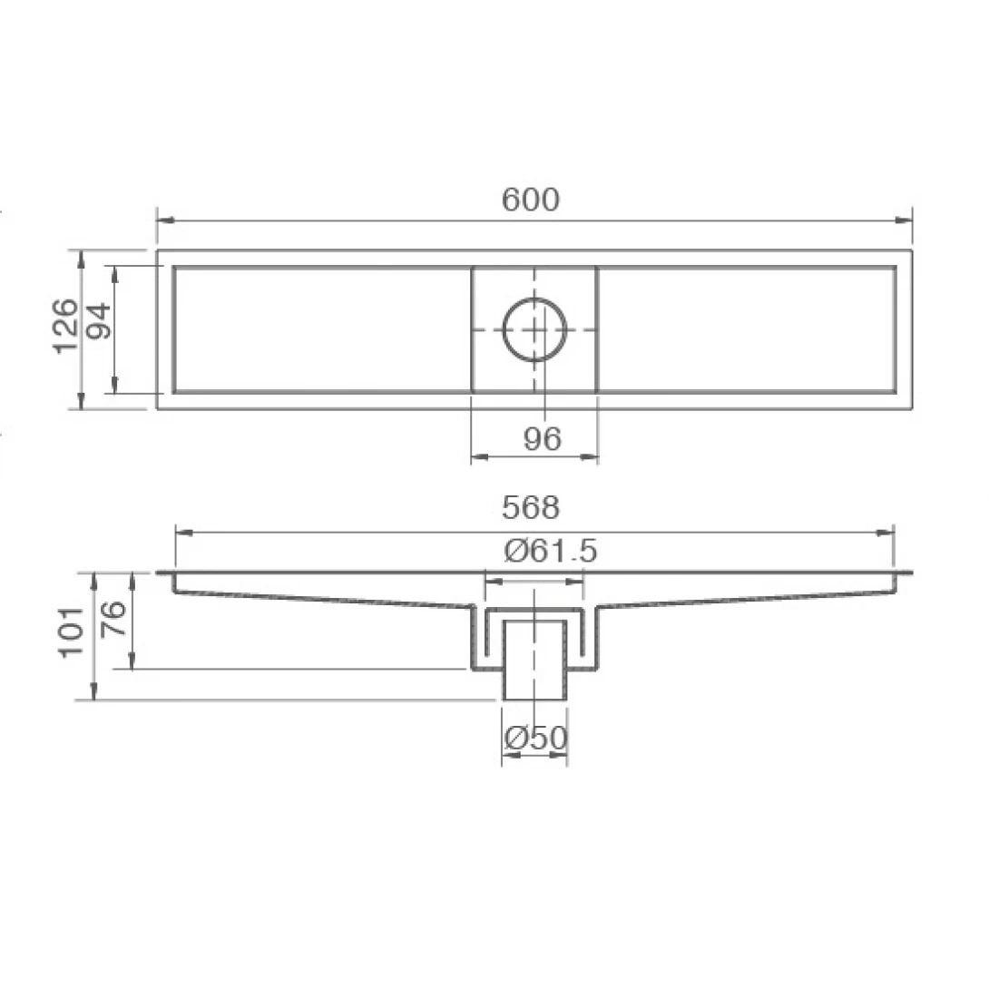 Bản vẽ kĩ thuật thoát sàn INAX PBFV-600