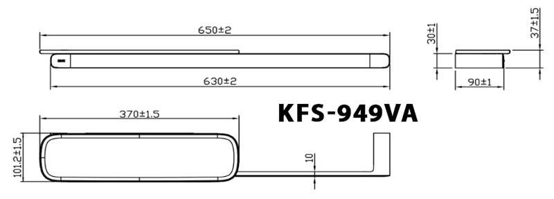 Bản vẽ kích thước kệ gương INAX KFS-949VB