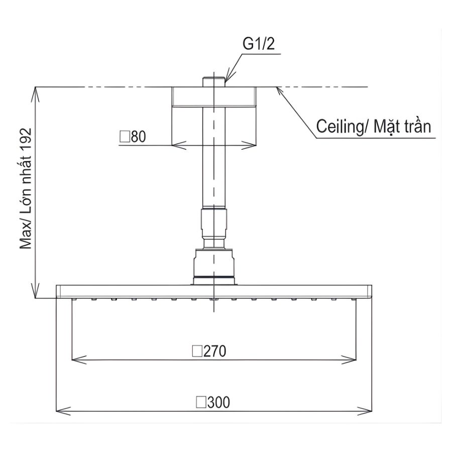 bản vẽ kỹ thuật bát sen gắn trần toto tbw08003a1