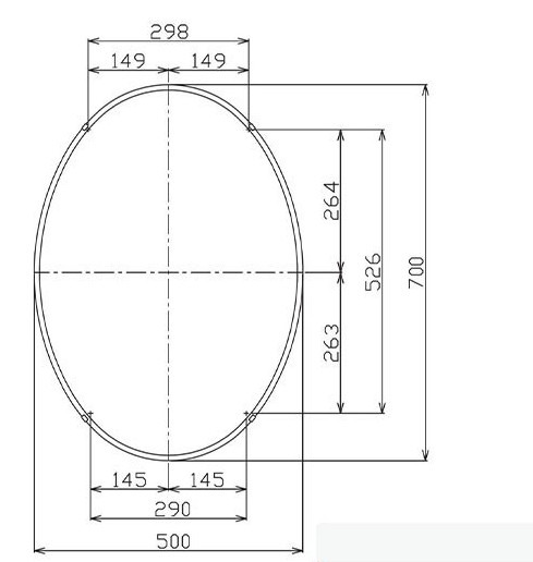 Bản vẽ kích thước gương tráng bạc INAX KF-5070VAC