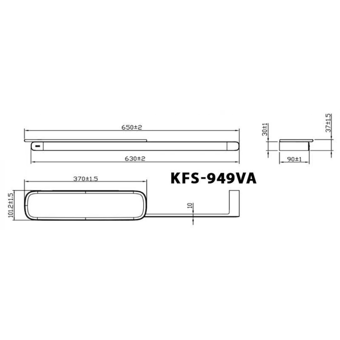 Bản vẽ kích thước kệ kính Inax KFS-949VA