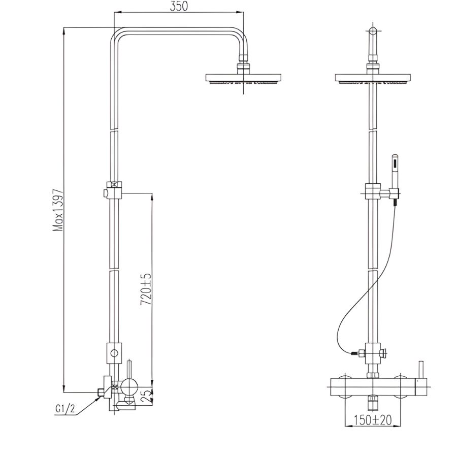 bản vẽ kích thước sen tắm nóng lạnh inax bfv-70s