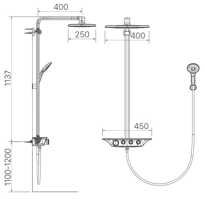 bản vẽ kcish thước sen cây nóng lạnh inax bfv-655t