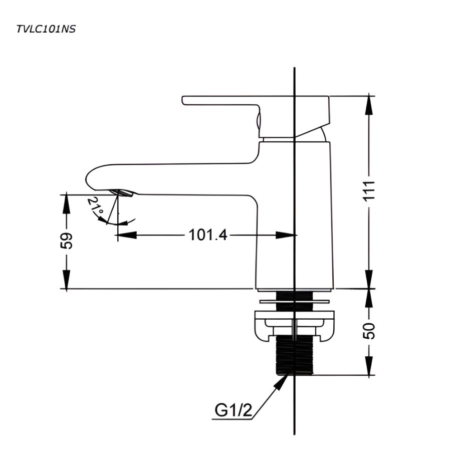 bản vẽ kỹ thuật vòi chậu lavabo toto tvlc101nsr