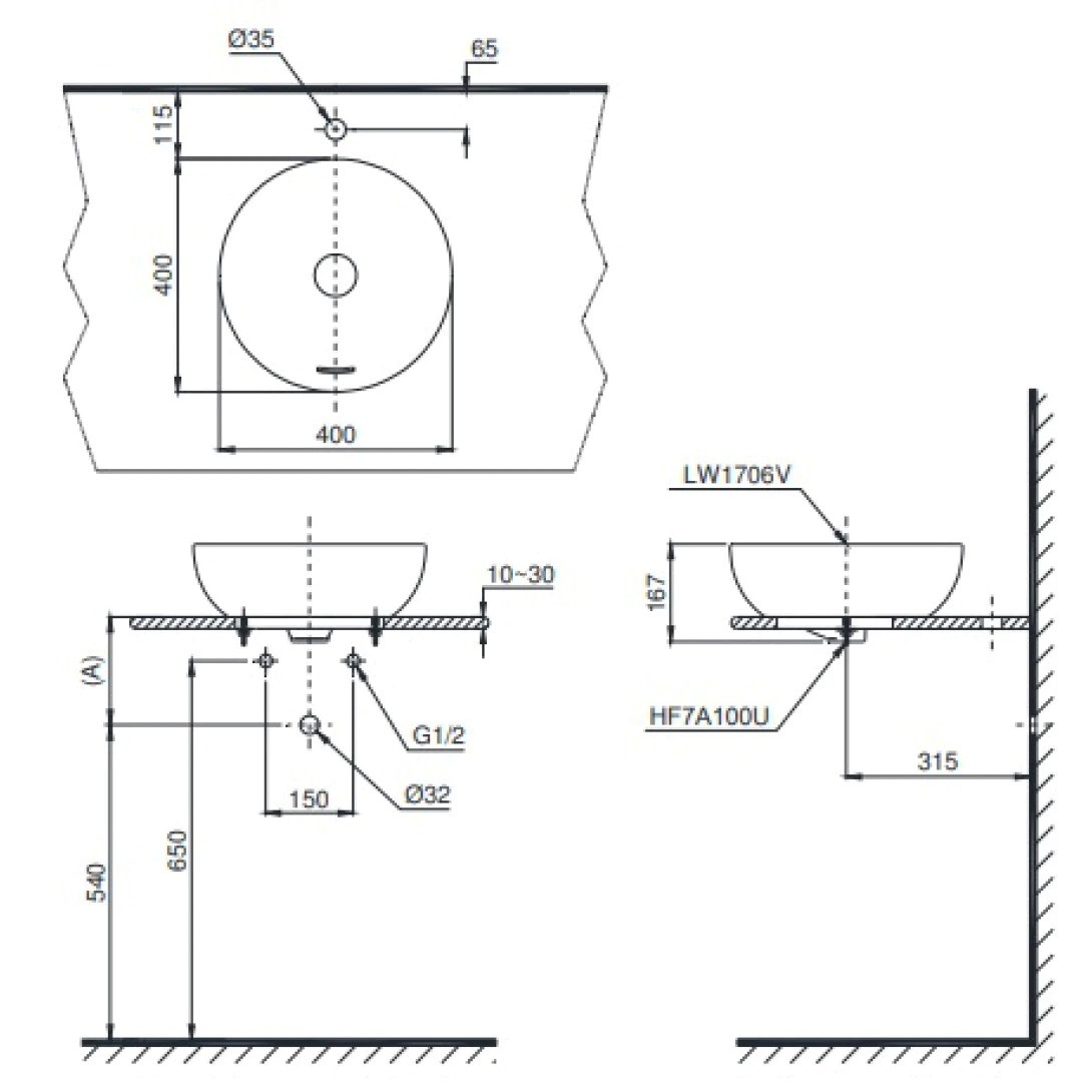 Chậu Rửa Lavabo Toto LT1706#XW Đặt Bàn