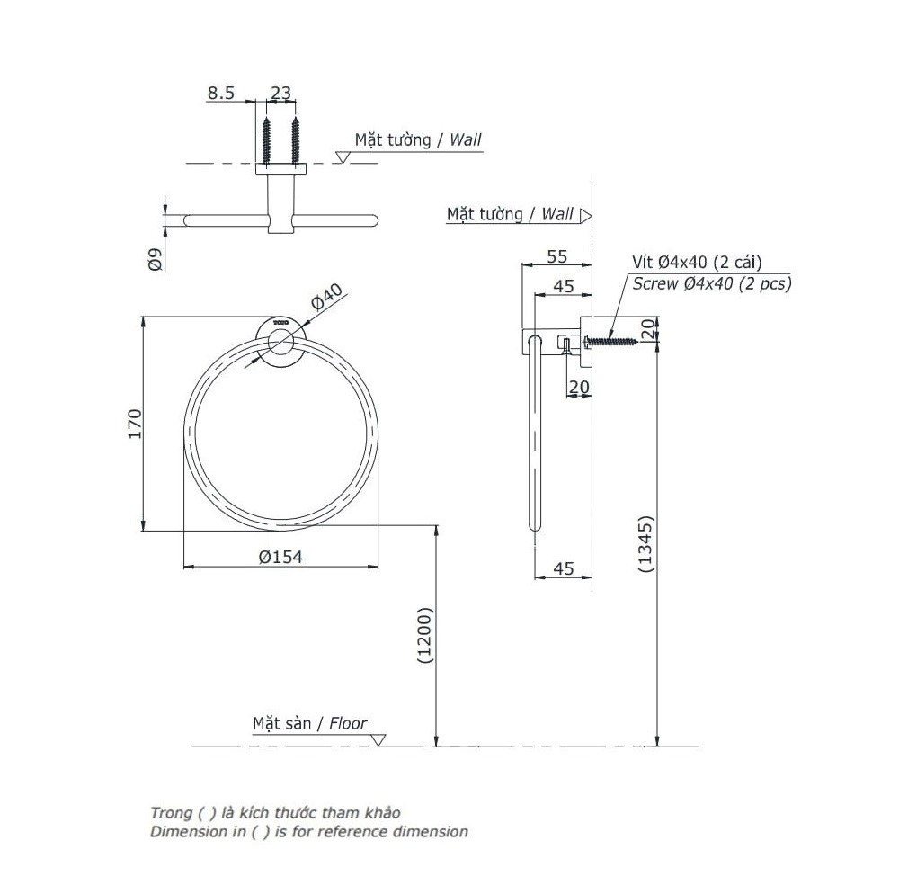 Vòng treo khăn tắm TOTO YTT406V