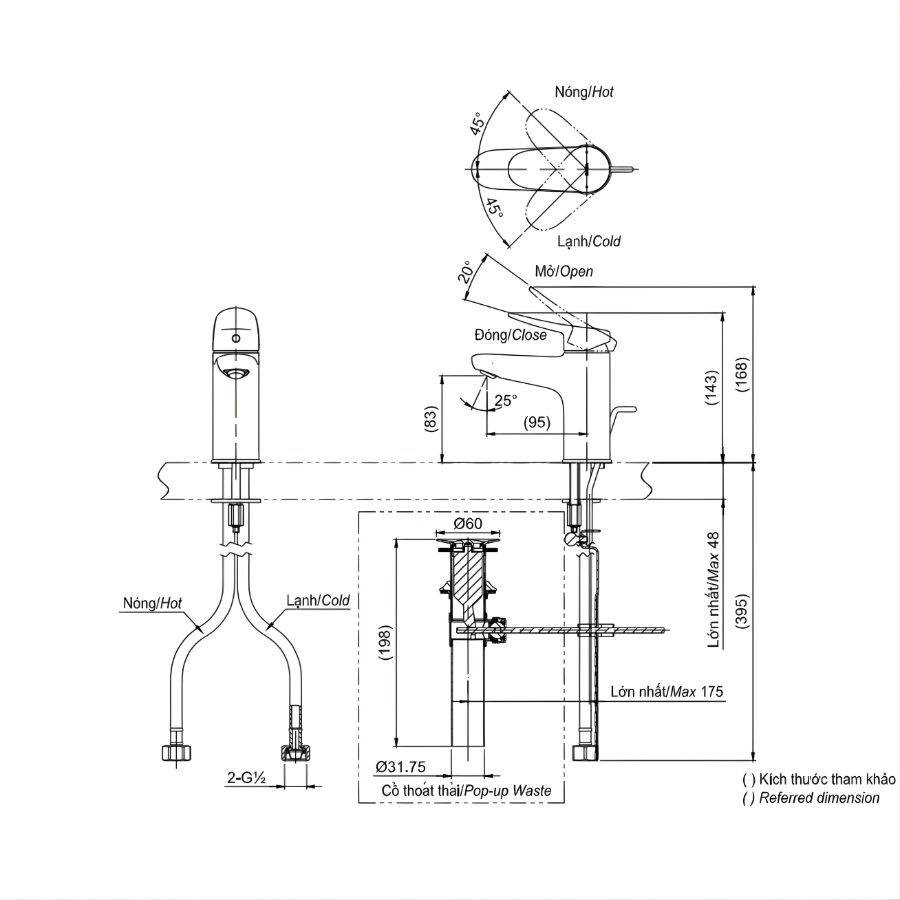 Vòi lavabo nóng lạnh TOTO TLS04301V