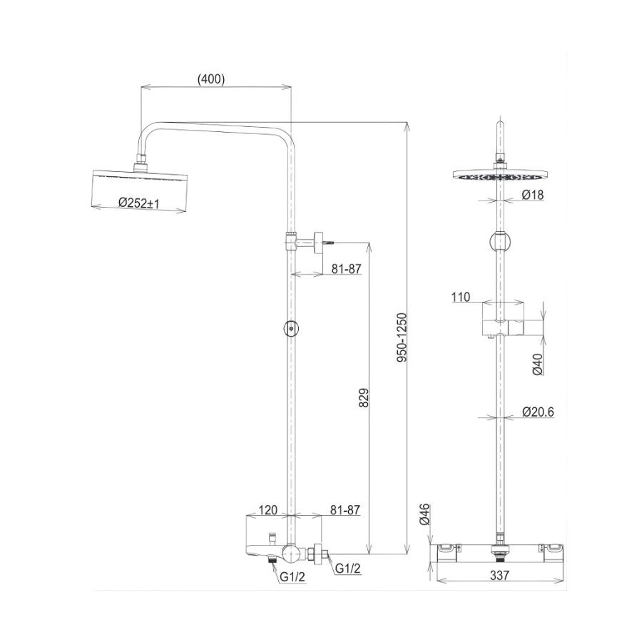 Thân Sen Cây Tắm Đứng TOTO TBW11440V
