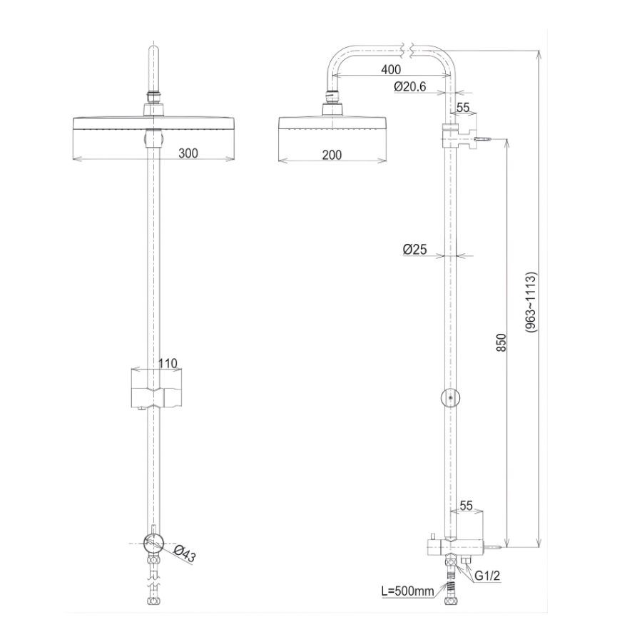 Thân Sen Cây Tắm Đứng TOTO TBW13040V