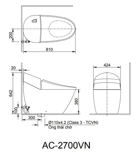 Bồn Cầu 1 Khối INAX AC-2700VN