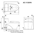 Bồn Cầu 1 Khối INAX AC-1135VN Xả Gạt
