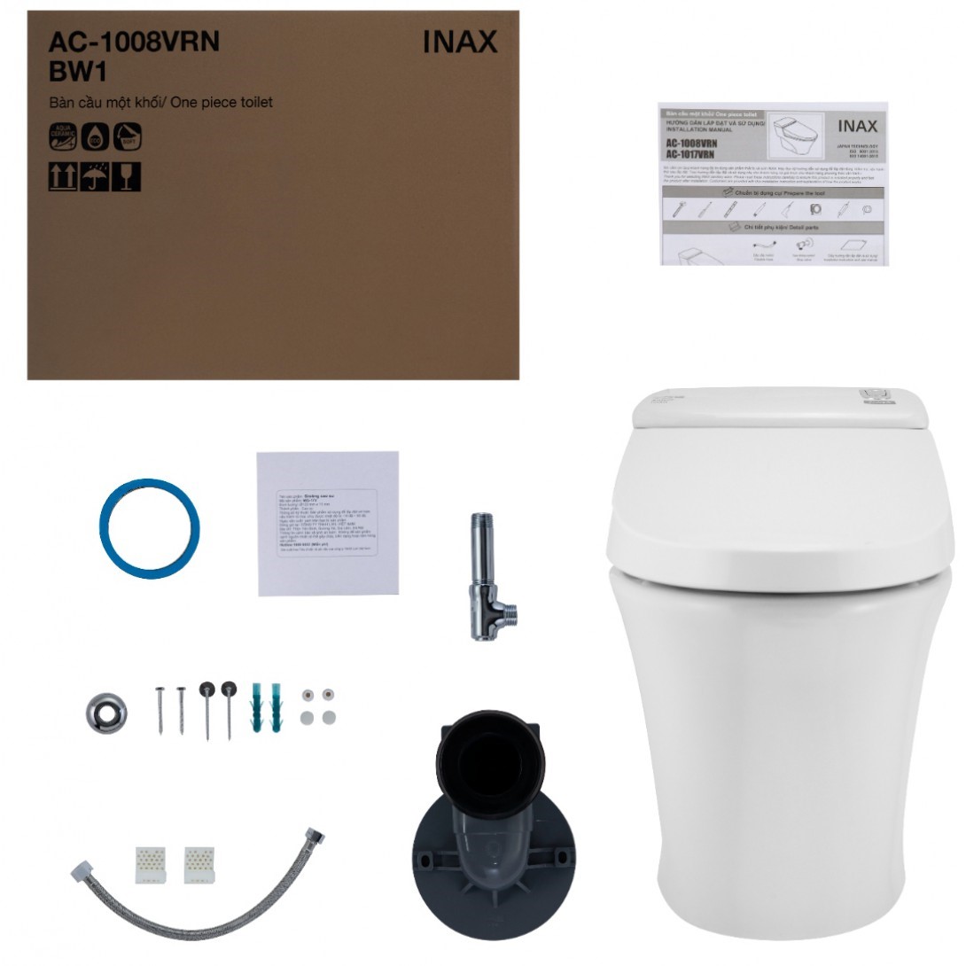 Bồn Cầu 1 Khối INAX AC-1008VRN Xả Nhấn