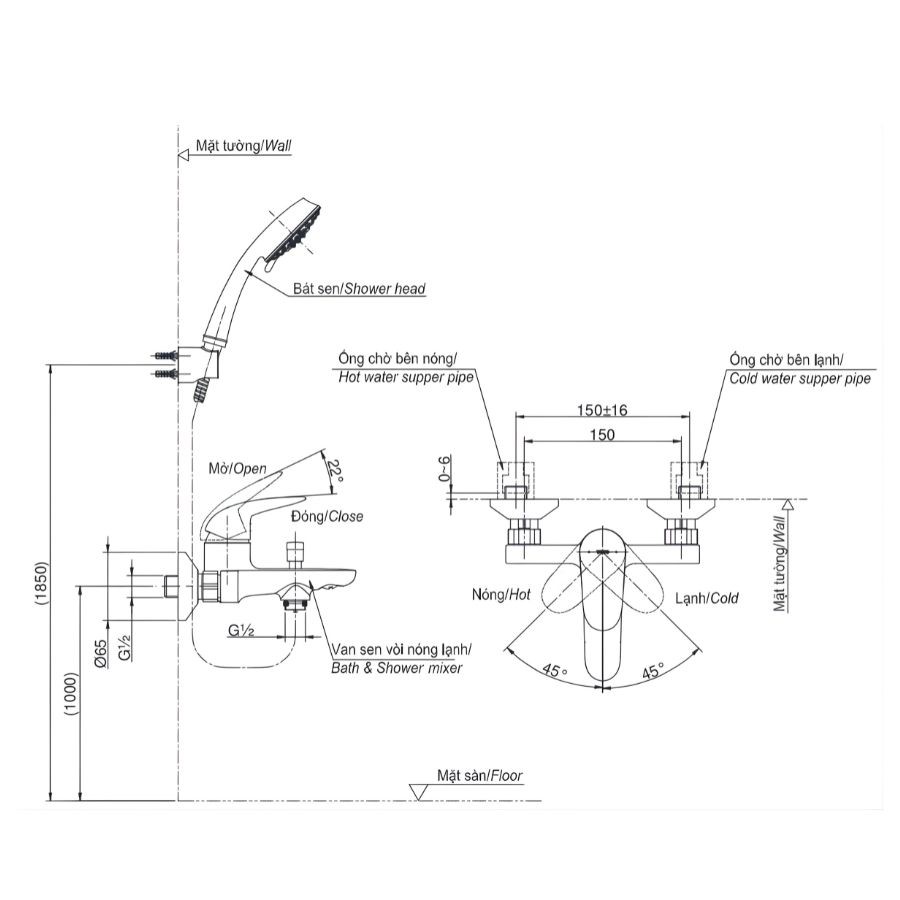 Sen tắm nóng lạnh TOTO TBS03302V