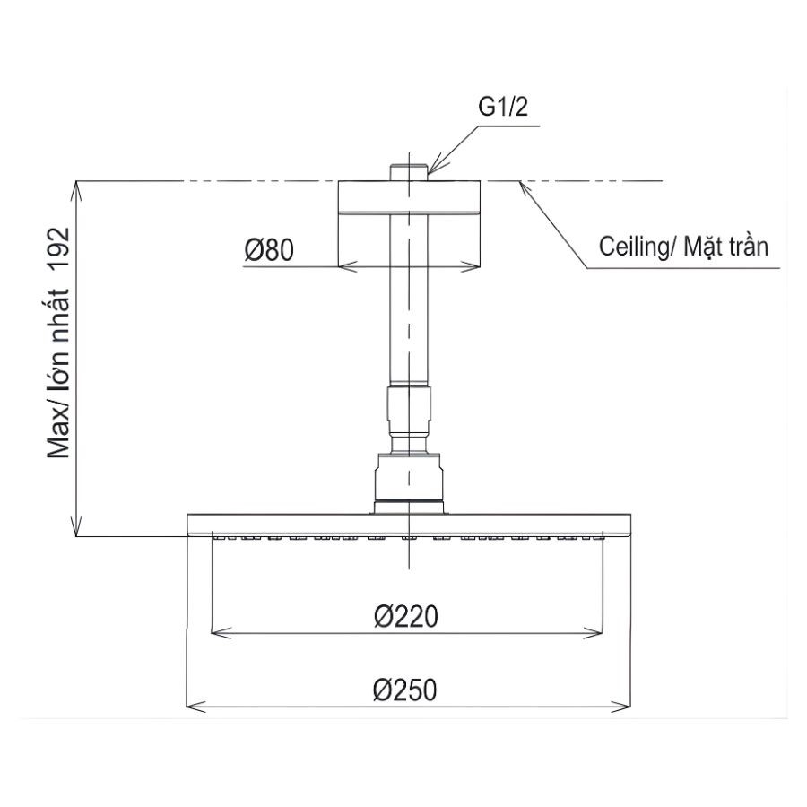 Bát sen gắn trần TOTO TBW07002A1