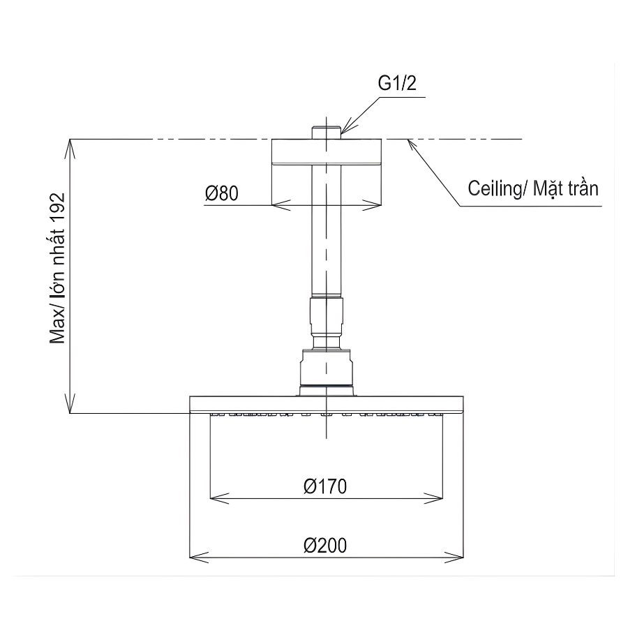 Bát sen gắn trần TOTO TBW07001A1