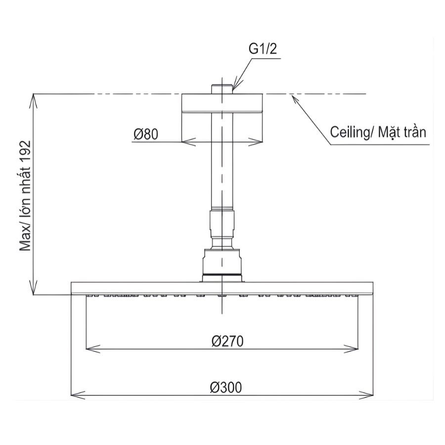 Bát sen gắn trần TOTO TBW07003A1