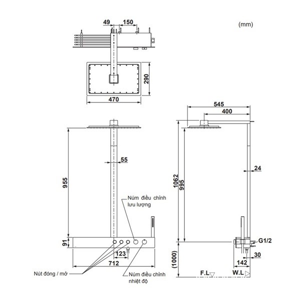 Sen cây tắm nhiệt độ TOTO TBW08407A dòng Z series