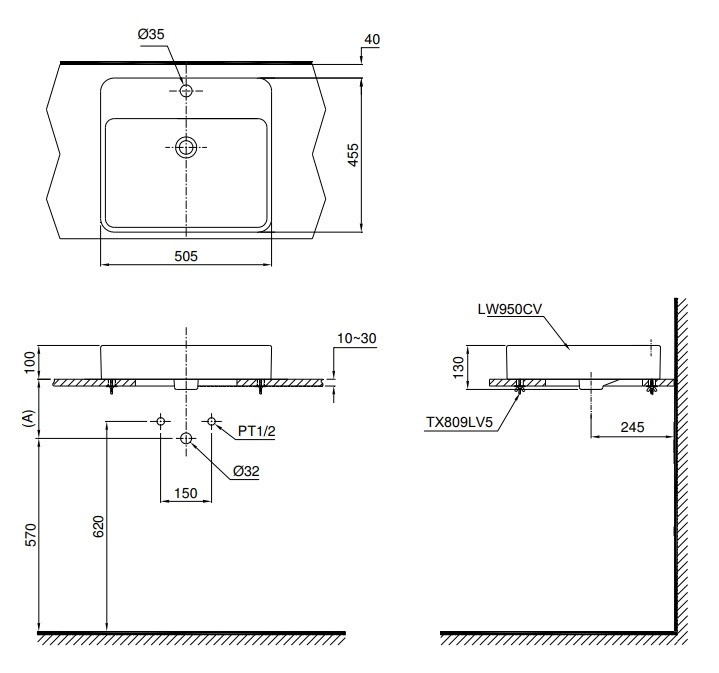 Chậu Đặt Bàn Lavabo Toto LT950C#XW