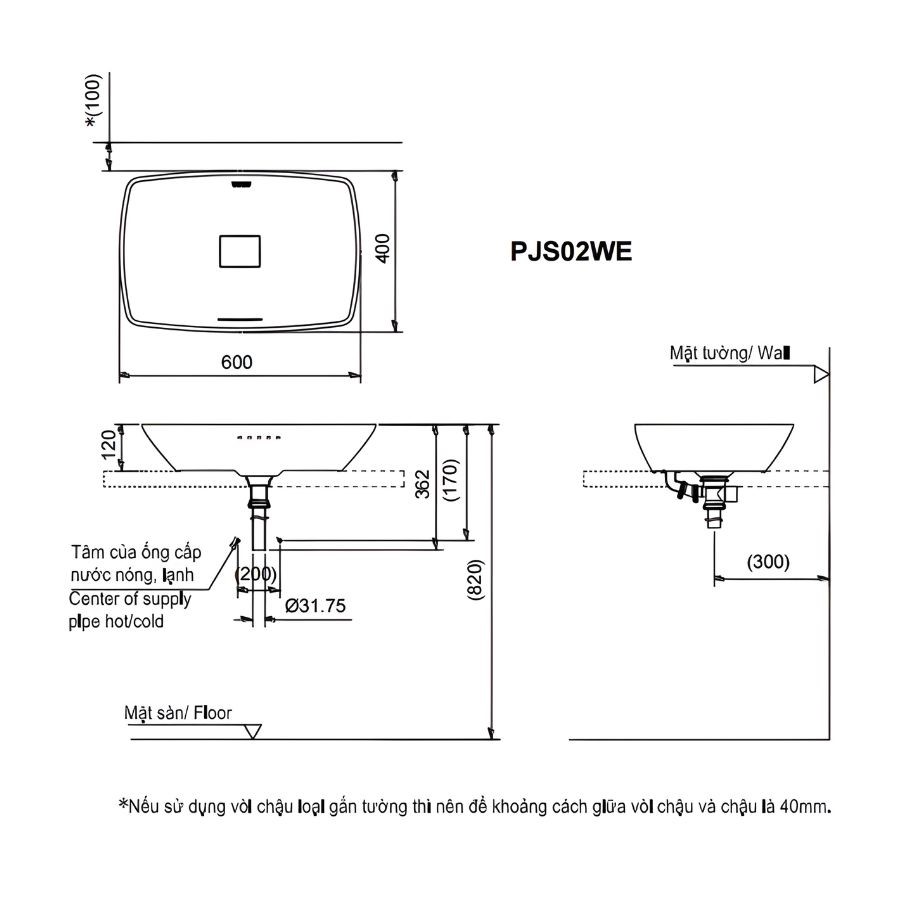 Chậu Đặt Bàn Lavabo Toto PJS02WE#GW