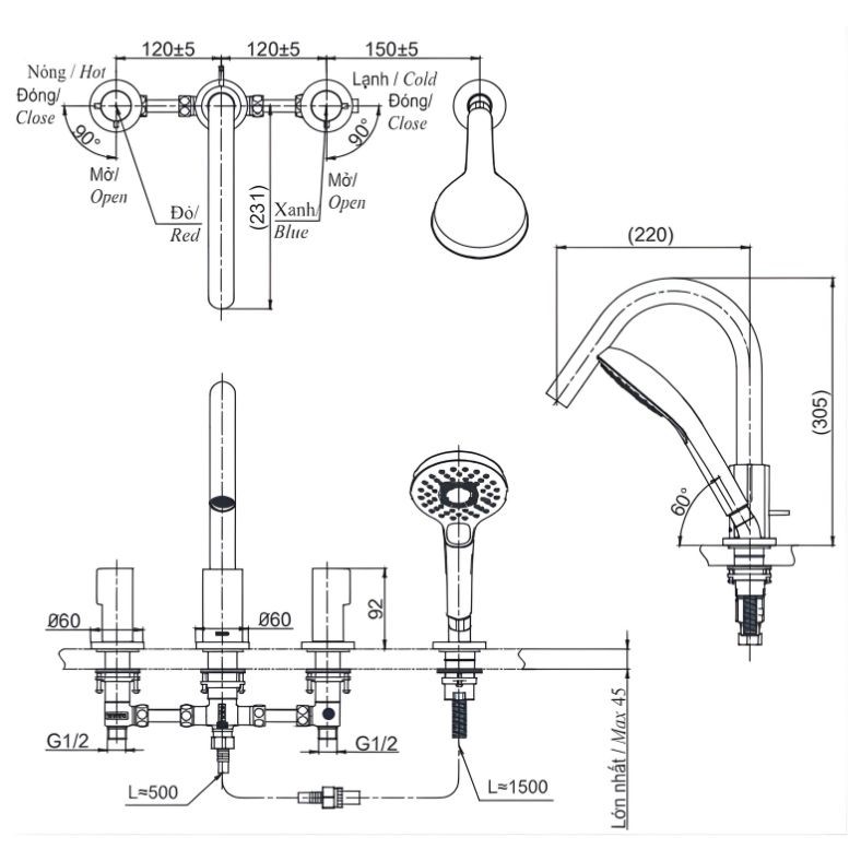 Vòi xả bồn tắm TOTO TBG11202A