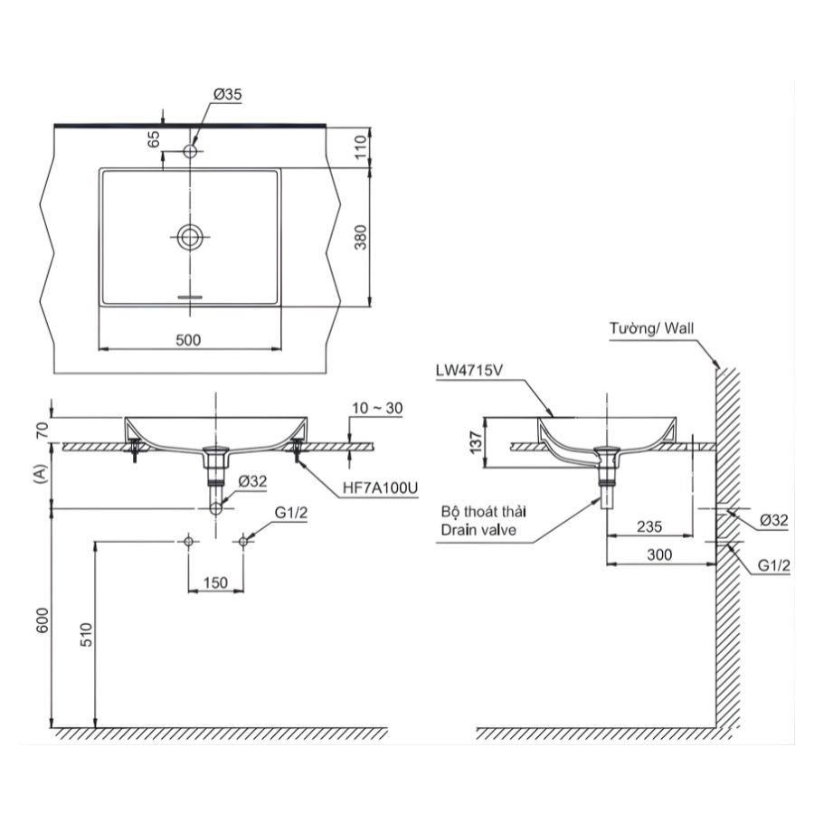 Chậu Đặt Bàn Lavabo Toto LT4715G17