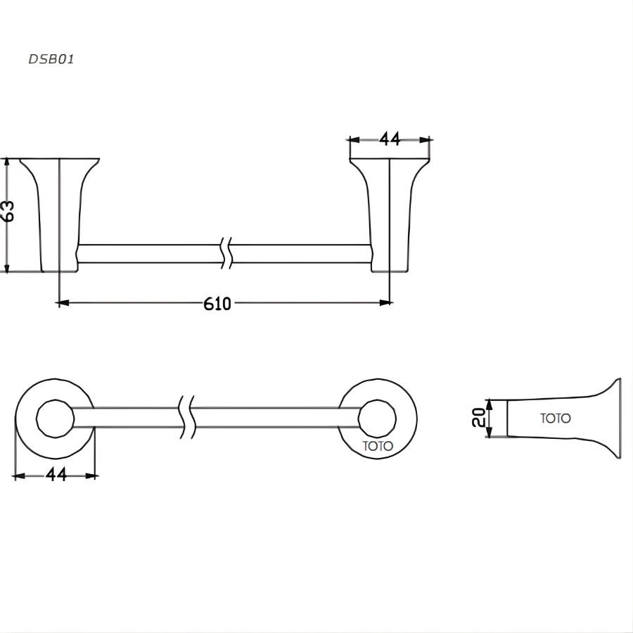 Thanh treo khăn tắm vệ sinh TOTO DSB01