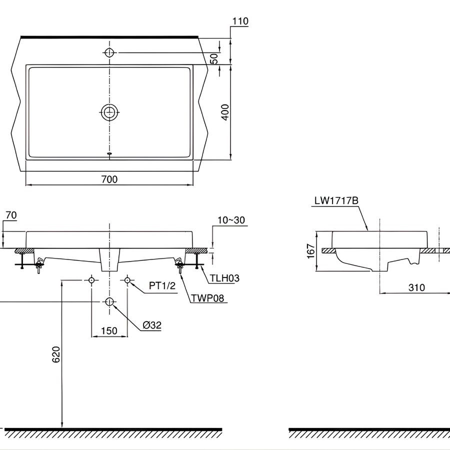 Chậu Đặt Bàn Lavabo Toto LT1717