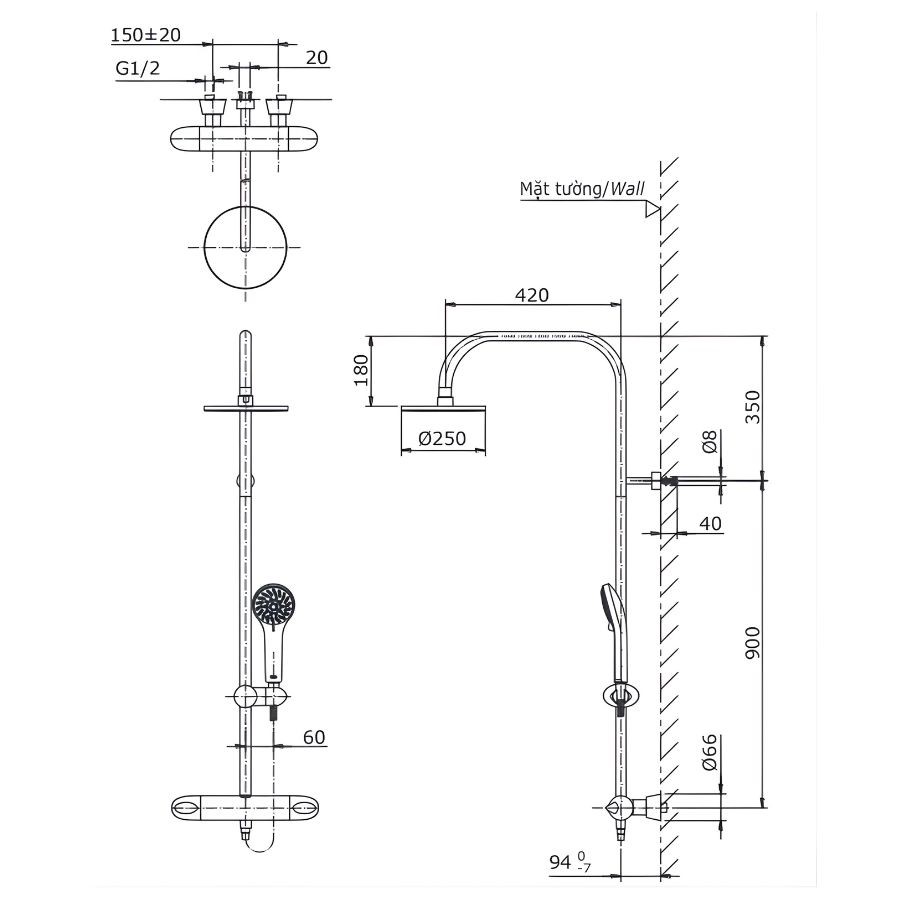  Sen Cây nhiệt độ bát tròn TOTO TX454SFV2BRN