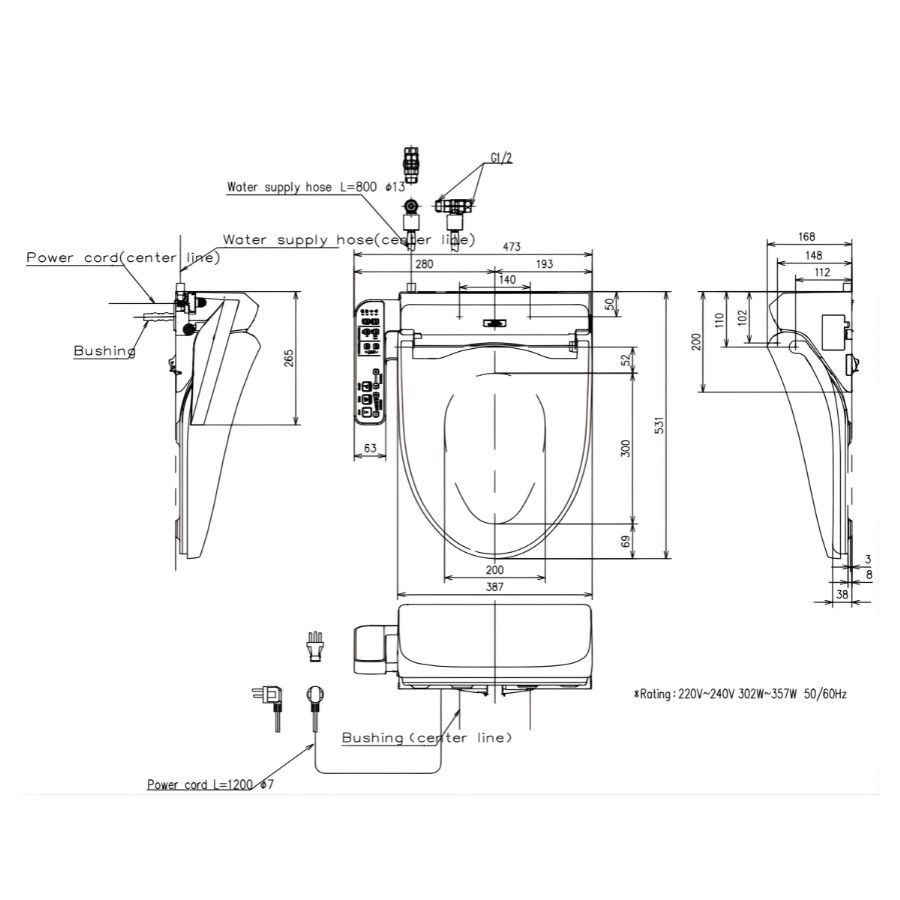 Nắp rửa điện tử Washlet C2 TCF23710AAA