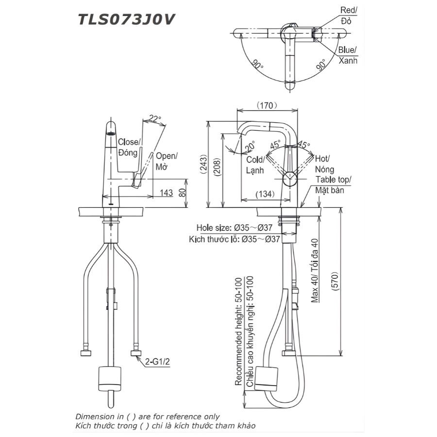 Vòi chậu dây rút TOTO TLS073J0V