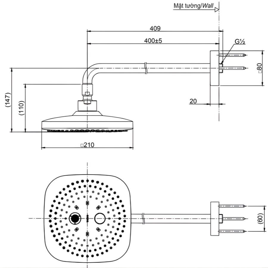 Bát sen gắn tường TOTO TBW02004A