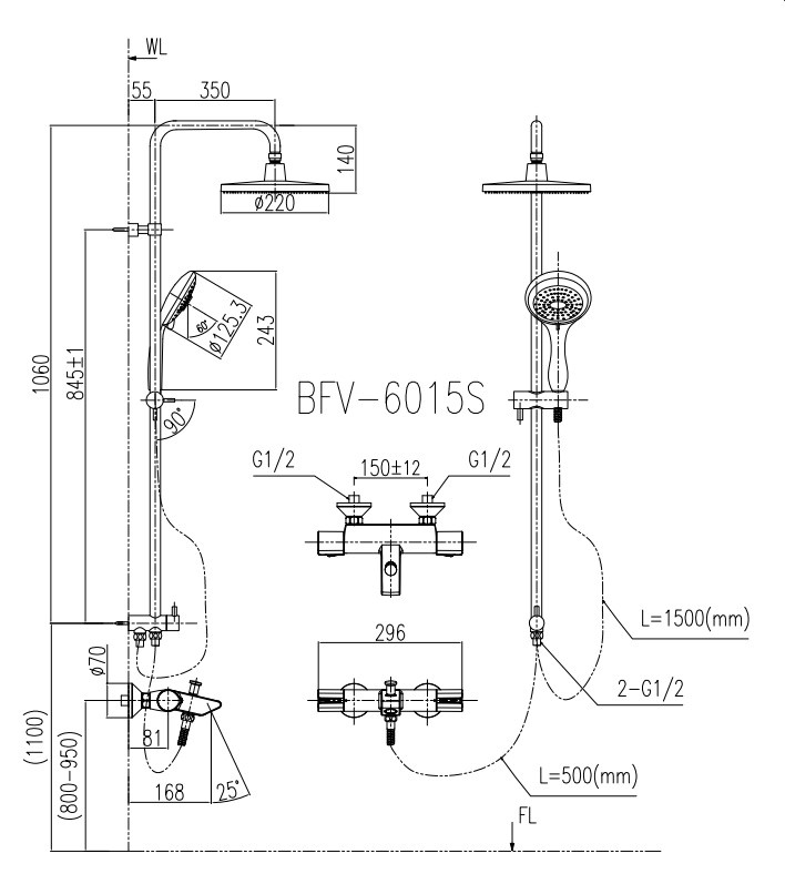  Sen Cây nhiệt độ Inax  BFV-6015S