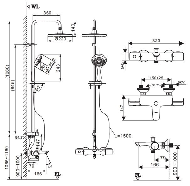  Sen tắm Cây nhiệt độ Inax  BFV-3415T-9C