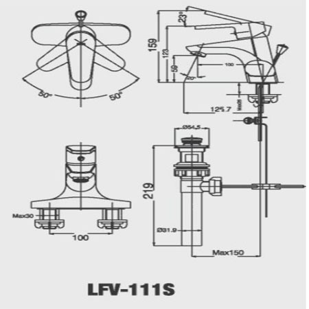 Vòi lavabo nóng lạnh INAX LFV-111S