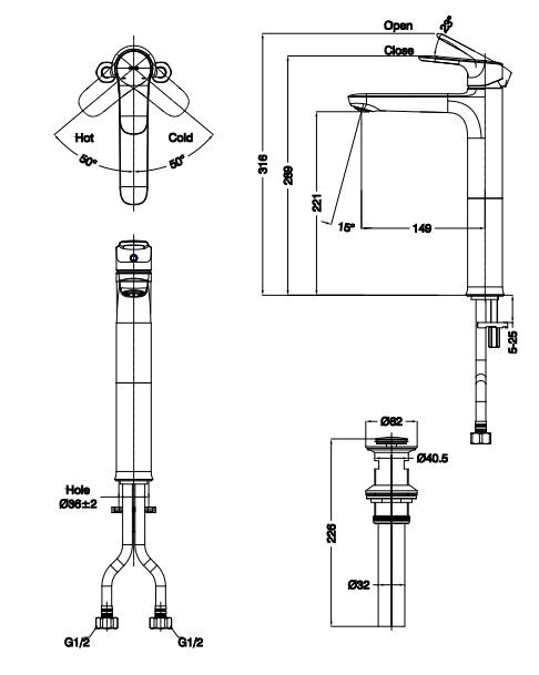 Vòi lavabo nóng lạnh INAX LFV-1402SH
