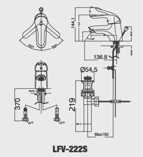 Vòi lavabo nóng lạnh INAX LFV-222S