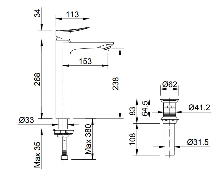 Vòi lavabo nóng lạnh INAX LFV-502SH