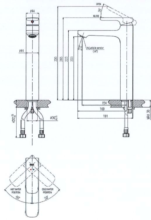Vòi lavabo nóng lạnh INAX LFV-632SH