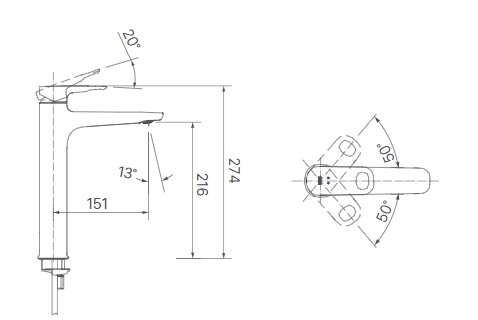 Vòi lavabo nóng lạnh INAX LFV-652SH