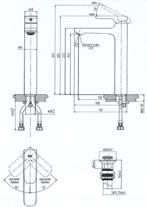 Vòi lavabo nóng lạnh INAX LFV-632SH-2
