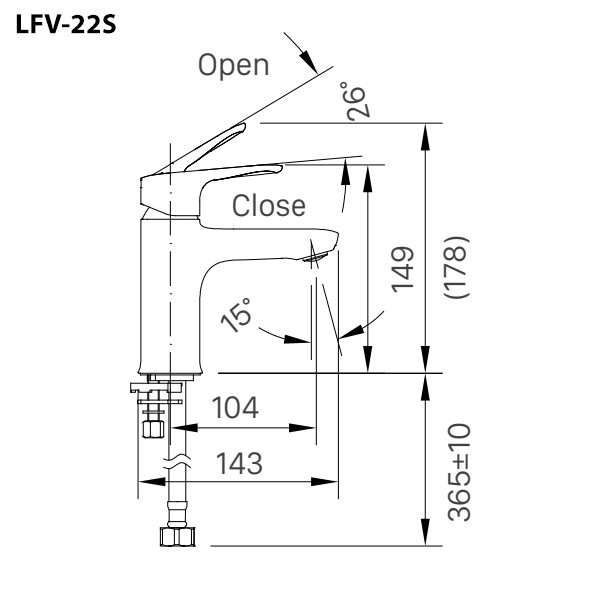 Vòi chậu lavabo lạnh INAX dáng thấp LFV-22S