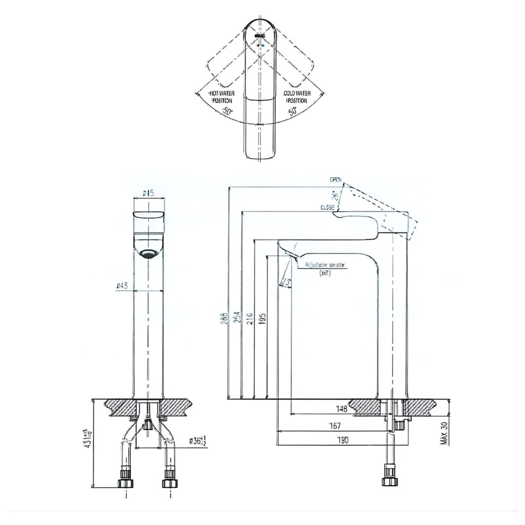 Vòi lavabo nóng lạnh INAX LFV-612S