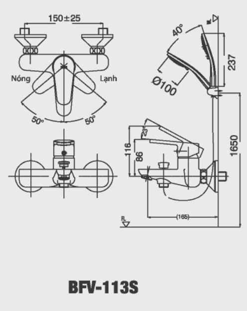 Vòi sen tắm Inax BFV-113S