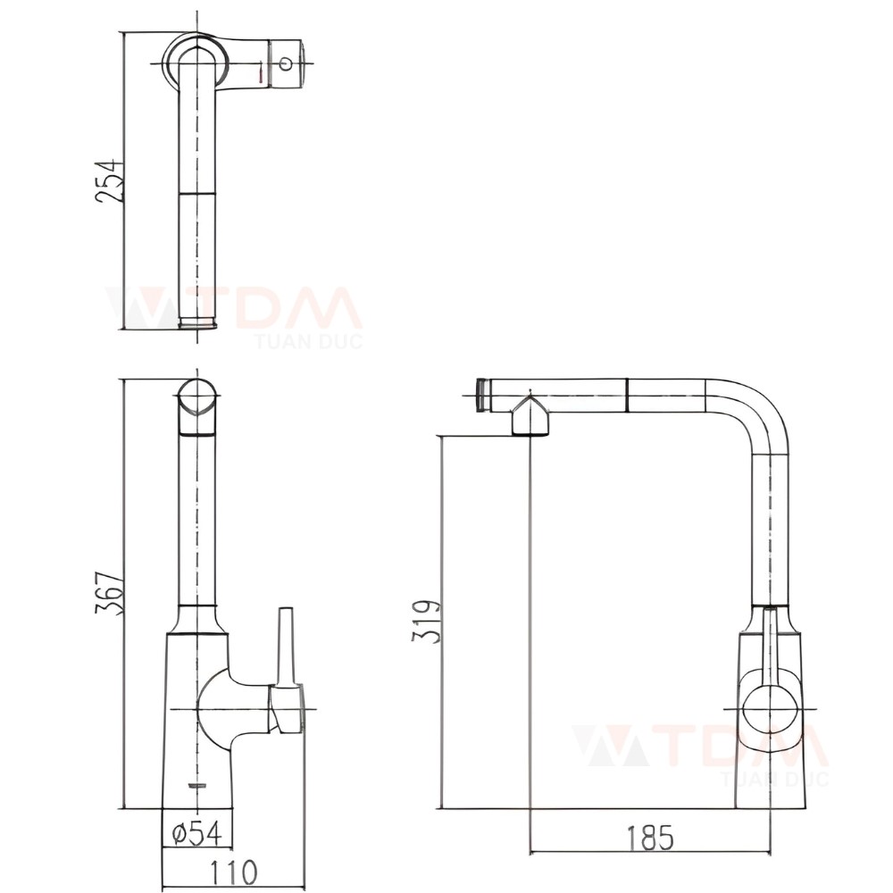 Vòi rửa bát dây rút Inax SFV-907SX