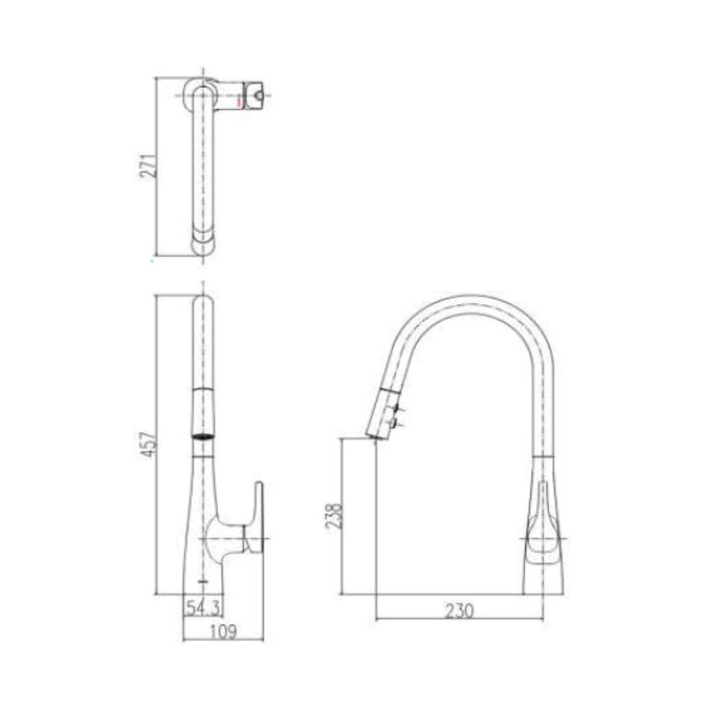 Vòi rửa bát dây rút Inax SFV-900SX